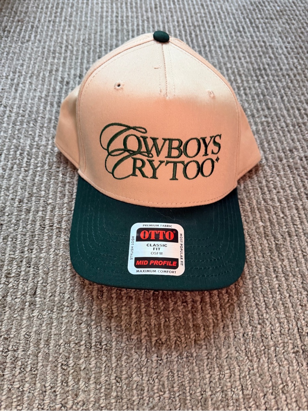 Kelsea Ballerini Cowboys Cry Too Cream and Dark Green Trucker Hat